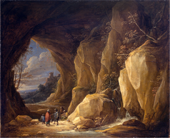 David Teniers, Paysage avec grotte et bohémiennes